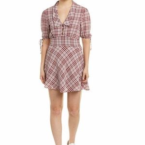 THE EAST ORDER RETRO STYLED PLAID MINI DRESS